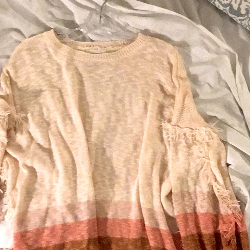 Dress Up Boutique Oversized Ombré Fringe Sweater Sz Medium